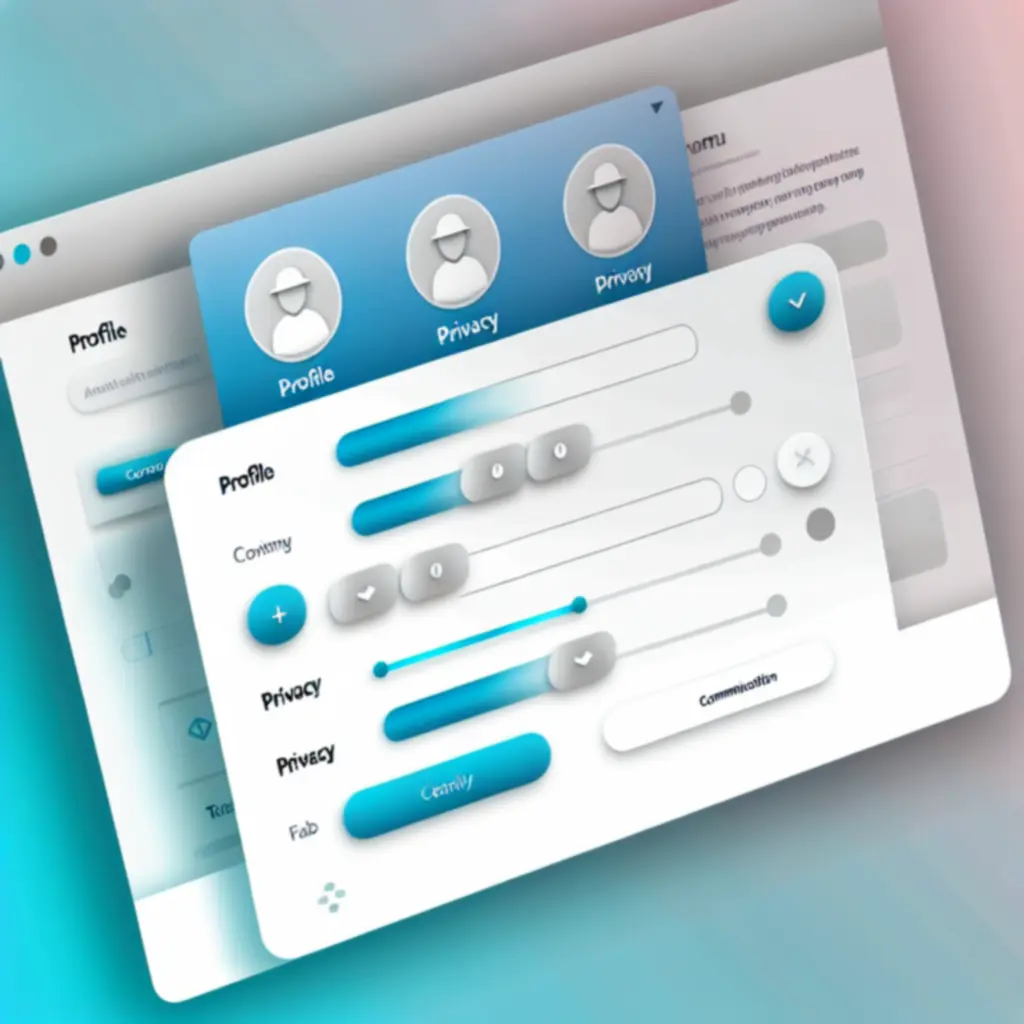 Scherm met profiel- en privacy-instellingen