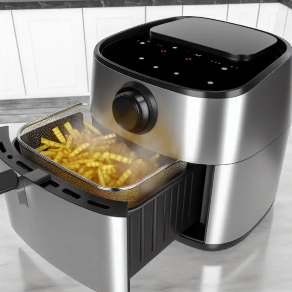 Heteluchtfriteuse met mand