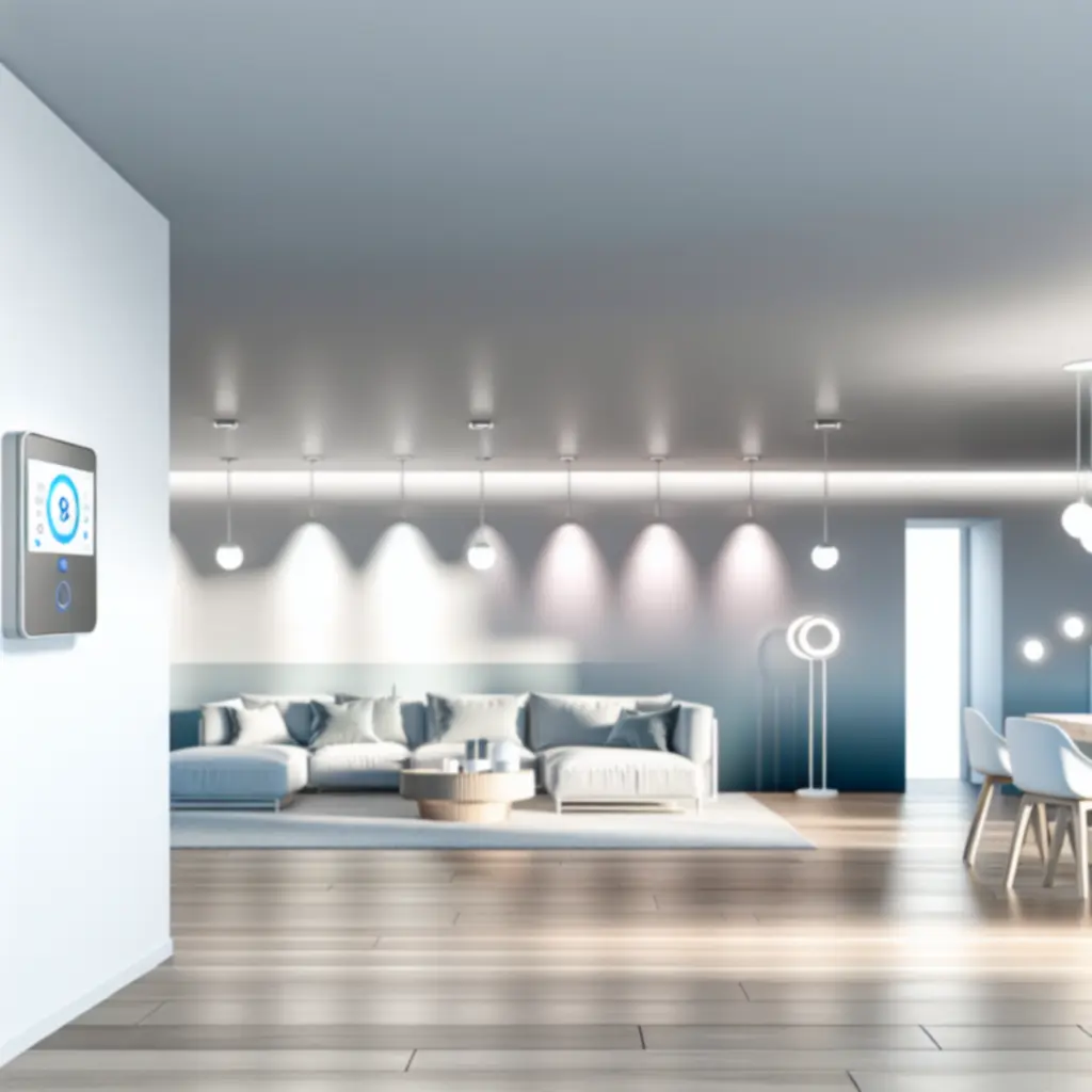 Slimme verlichting en thermostaat in moderne woning